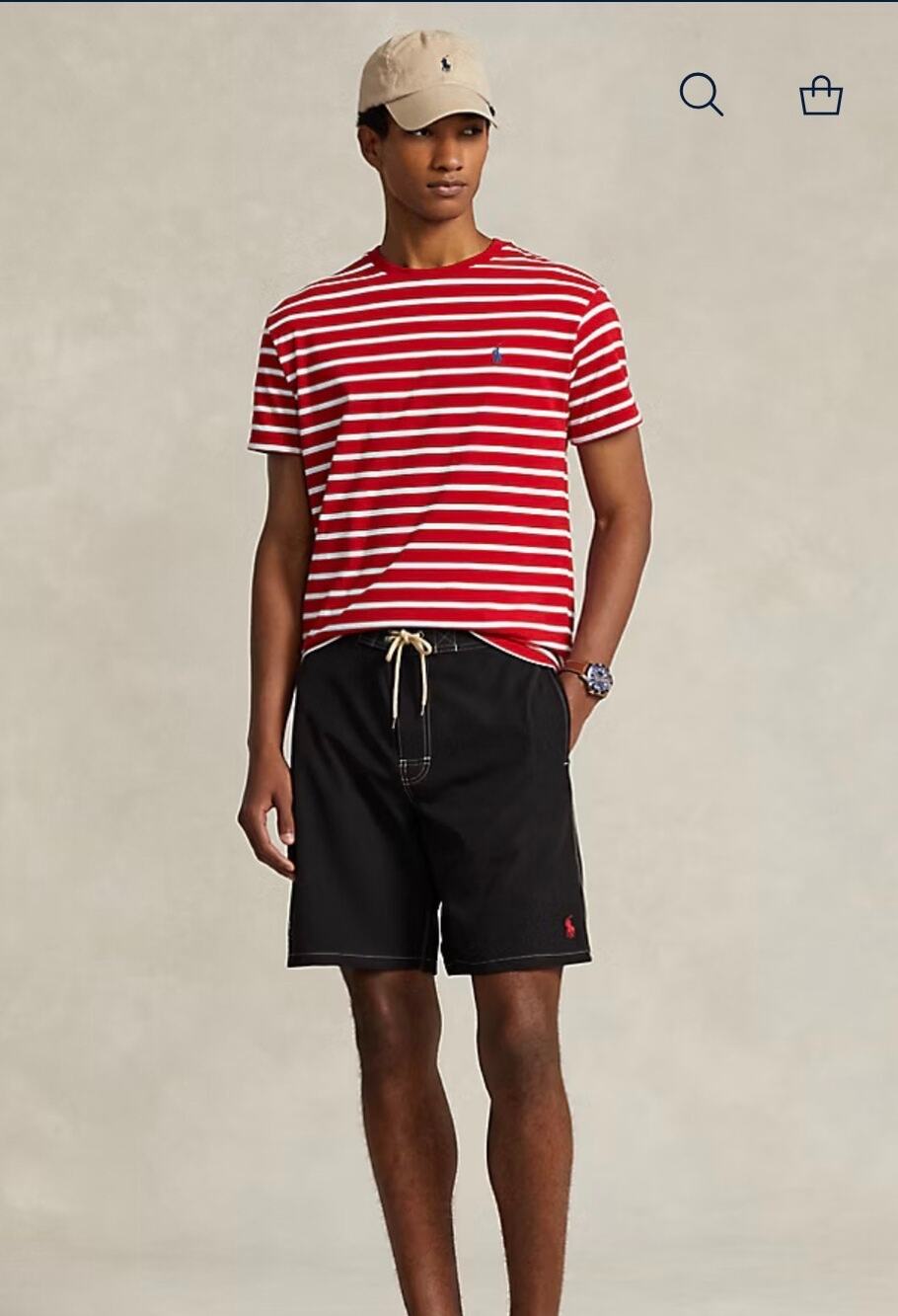 Ralph Lauren Polo Men's Kailua Swim Trunks  8.5" Inseam XXL Black w/ red pony